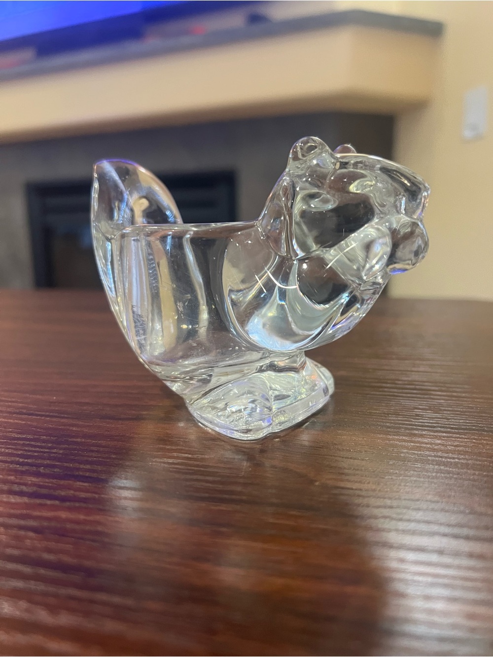 Vintage Art Glass Squirrel Votive Candle Holder Heavy Clear Glass
Avon 5"